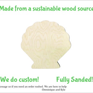 SeaShell Multiple Sizes-Cutouts Wood Craft Supply-Sanded on both sides