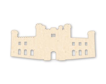 Castle Wood Cutout – Medieval Fairytale Castle Silhouette Laser Cut Birch for Nursery Decor