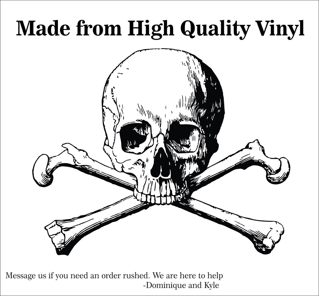 Skull and Cross Bones -multiple Sizes- Decal- Laptop Sticker - Outdoor Vinyl - Car Decal - Etsy