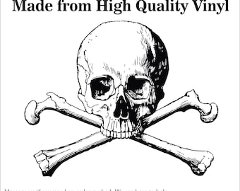 Skull and Cross bones -Multiple Sizes- Decal- Laptop sticker - Outdoor Vinyl - Car Decal