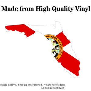 2&quot;- 28&quot; Florida Car Decal - Laptop sticker - Outdoor Vinyl - Car Decal