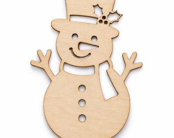 Muñeco de nieve de madera sin terminar, colgador de puerta de muñeco de nieve en blanco, figura de muñeco de nieve de madera para pintar, manualidades de decoración invernal, abedul báltico