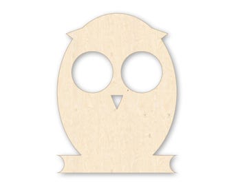 Unfinished Wood Owl Cutout, Baltic Birch Door Hanger, Woodland Nursery Sign, Paintable Craft Blank