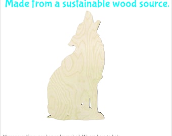 2"- 20"  Wolf howling Wood cutout Craft Supply-Sanded -
