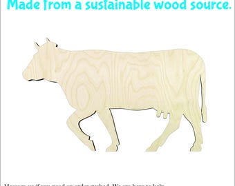 Cow -Multiple Sizes- Wood cutout Craft Supply-Sanded - #3