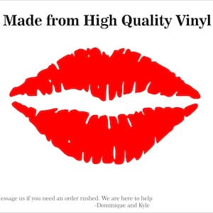 Red Lips Decal- Laptop sticker - Outdoor Vinyl - Car Decal