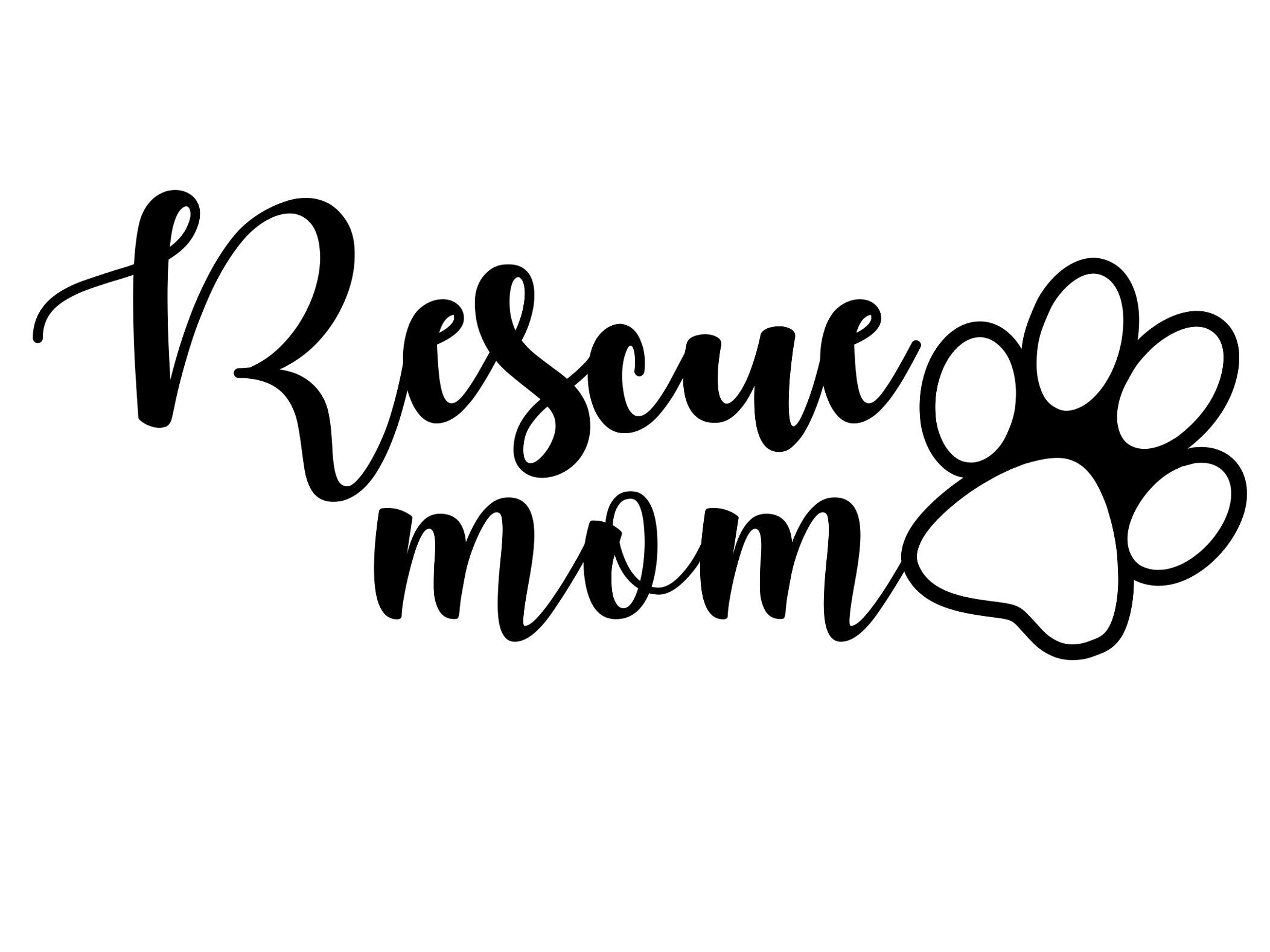 Rescue dog mom decal Rescue dog decal dog mom decal dog mom Etsy