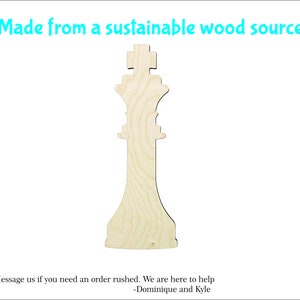 King Chess -Multiple Sizes-piece Wood cutout Craft Supply-Sanded -