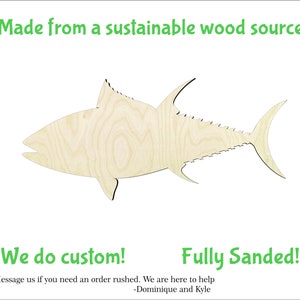 Tuna Fish #3 -Multiple Sizes-Cutouts Wood Craft Supply-Sanded on both sides