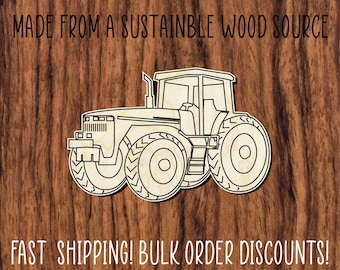 Tractor wood cutout, John deer inspired Tractor wood cutout, Multiple size options, Tractor cutout, Farm equipment wood cutout,Tractor craft