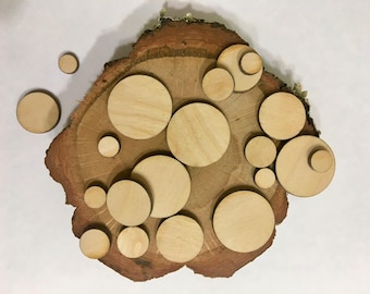 Sanded Wood Circle Cutouts, DIY Craft Supplies (1-0.25 inch)