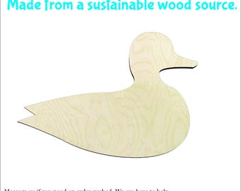 Duck Swimming wood cutouts Craft Supply-Sanded #2