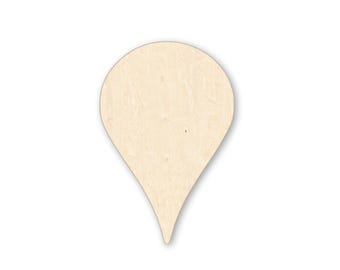 Map Pin Wood Cutout, Baltic Birch Location Marker, Laser Cut Travel Craft Blank