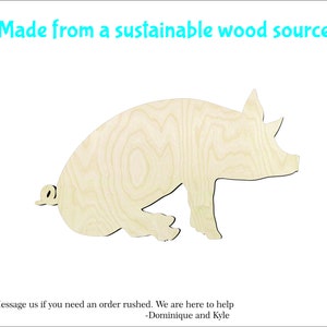Pig Sitting  -Multiple Sizes-Wood cutout Craft Supply-Sanded -