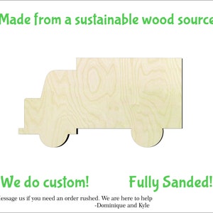 Box truck -Multiple Sizes-Cutouts Wood Craft Supply-Sanded on both sides