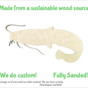 Catfish -Multiple Sizes-Cutouts Wood Craft Supply-Sanded on both sides