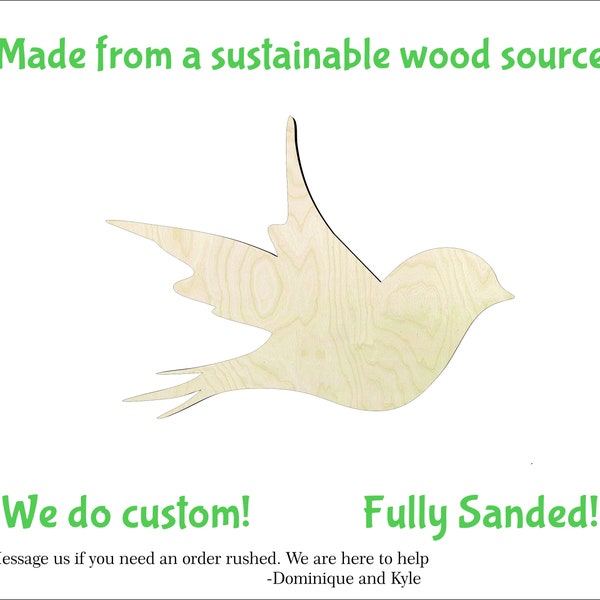 Bird Multiple Sizes-Cutouts Wood Craft Supply-Sanded on both sides