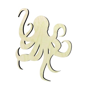 Octopus -Multiple Sizes-Cut-outs Wood Craft Supply image 1