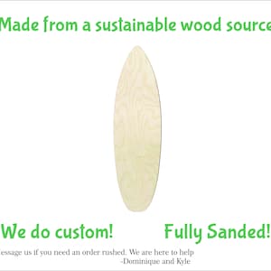 Surf board Multiple Sizes-Cutouts Wood Craft Supply-Sanded on both sides