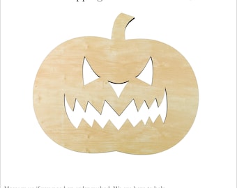 Scary pumpkin -Multiple Sizes- Cutouts Wood Craft Supply-Sanded - jack- o'-lantern