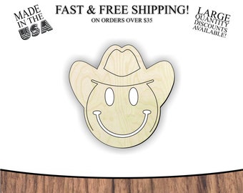 Smiley face cowboy wood cutout, Wooden cowboy, western cowboy cutout, smiley face wood cutout, cowboy cutout, wooden cowboy cutout, country