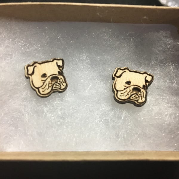 Bulldog earrings, english bulldog jewelry, bulldog, english bulldog accessories, bulldog stud earring