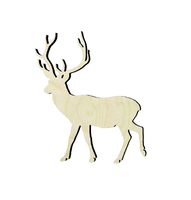 2-24 Deer Cutouts Wood Craft Supply-Sanded or unsanded