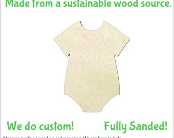 Onesies Multiple Sizes-Cutouts Wood Craft Supply-Sanded on both sides