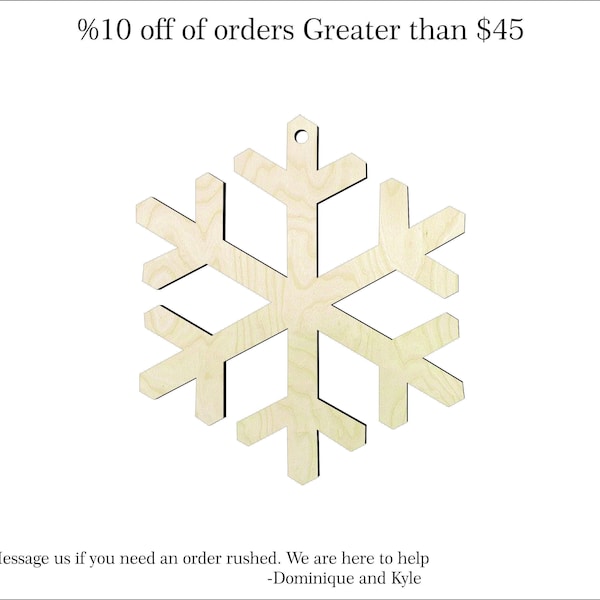 Snowflake ornament-Multiple Sizes-Cutouts Wood Craft Supply-Sanded or unsanded