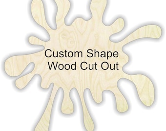 Custom Shape  -Multiple Sizes-Wood Cut Outs Wood Craft Supply-Sanded