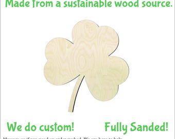 Clover Leaf -Multiple Sizes- Cutouts Wood Craft Supply-Sanded on both sides