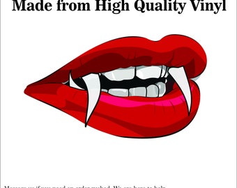 2"- 28" Vampire Lips Decal- Laptop sticker - Outdoor Vinyl - Car Decal