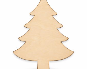 Árbol de Navidad de madera sin terminar, adorno para puerta con forma de árbol de Navidad, forma de árbol de madera para pintar, base para adorno, abedul báltico