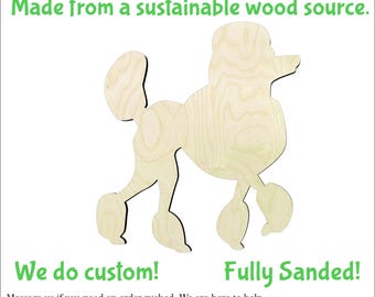 Poodle -Multiple Sizes-wood Cutouts Wood Craft Supply-Sanded on both sides