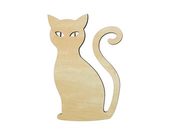 Cat -Multiple Sizes- Cutouts Wood Craft Supply-Sanded - Halloween wood cutouts