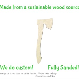 Ax -Multiple Sizes-Cutouts Wood Craft Supply-Sanded on both sides