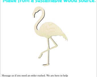 Flamingo -Multiple Sizes-Wood cutout Craft Supply-Sanded