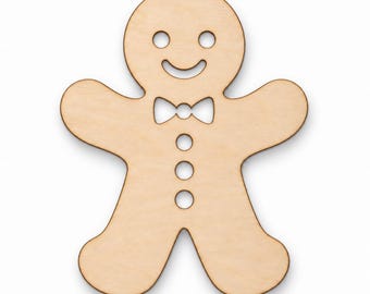 Figura de hombre de jengibre de madera sin acabado, colgador de puerta grande con forma de hombre de jengibre, adorno de jengibre para pintar, material para manualidades, abedul báltico.