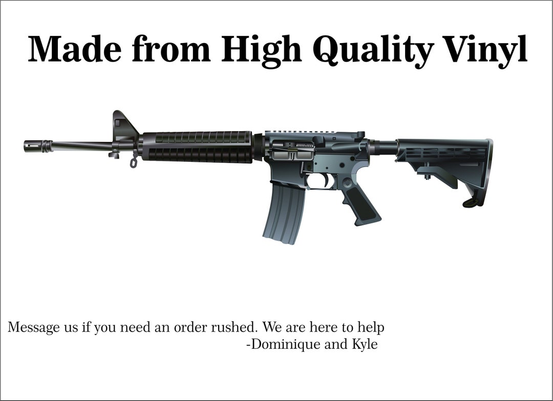 Assault Rifle Decal - Laptop Sticker - Outdoor Vinyl - Car Decal - Etsy