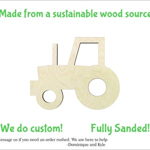 Tractor -Multiple Sizes-Cutouts Wood Craft Supply-Sanded on both sides