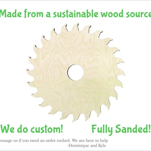 Saw blade  -Multiple Sizes-Wood cutout Craft Supply-Sanded -