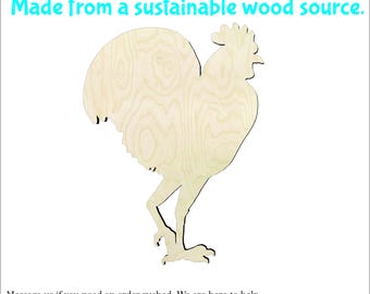 Chicken Wood cutout Craft Supply-Sanded - #2