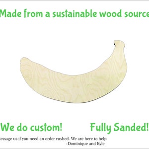 Banana -Multiple Sizes- wood Cutouts Wood Craft Supply-Sanded on both sides