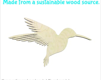 Hummingbird  -Multiple Sizes-Wood cutout Craft Supply-Sanded-