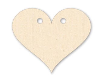 Wooden Heart Cutout with Holes – Laser Cut Birch Hanging Heart for Door Hanger DIY