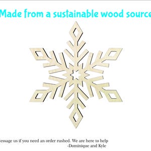 4"- 20"  DIY Snowflake  Wood cutout Craft Supply-Sanded -#2 Diy Ornament.