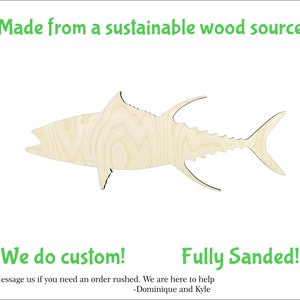Tuna Fish -Multiple Sizes-Cutouts Wood Craft Supply-Sanded on both sides