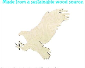 Eagle  -Multiple Sizes-Wood cutout Craft Supply-Sanded -