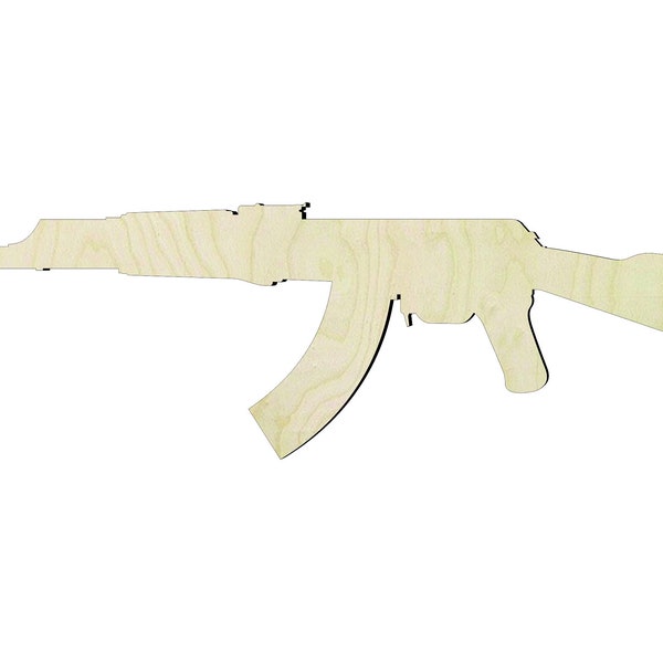 AK-47 -Multiple Sizes- Wood Cut Outs Wood Craft Supply-Sanded