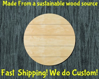 Circle wood shiplap cutout -Multiple Sizes-Wood cutout Craft Supply-Sanded